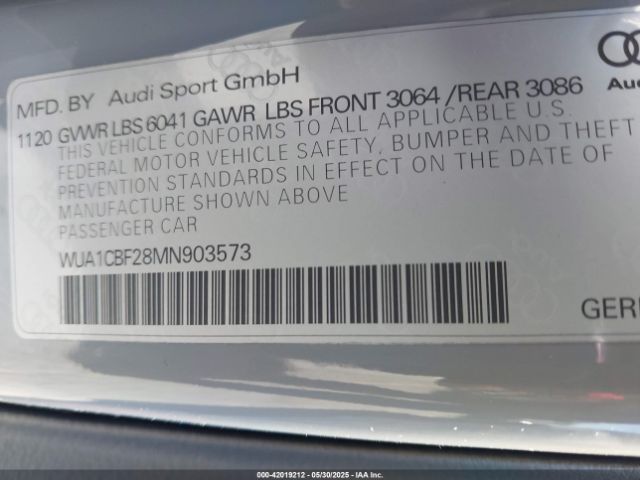 2021 AUDI RS 6 AVANT WUA1CBF28MN903573 Photo 8