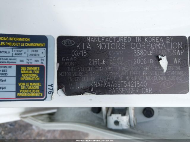 KNAFX4A69F5421840 KIA FORTE LX