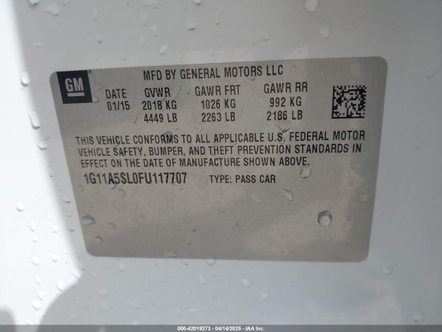 1G11A5SL0FU117707 Chevrolet lkw