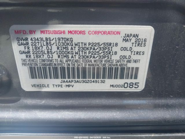 2016 MITSUBISHI OUTLANDER SPORT JA4AP3AU3GZ049132 Photo 8