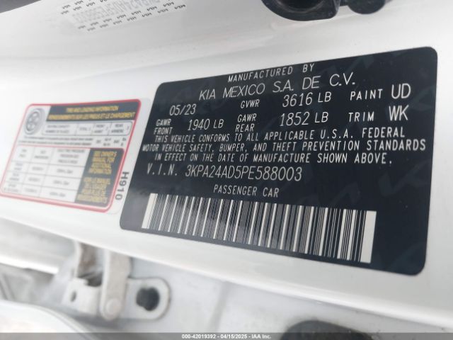 3KPA24AD5PE588003 KIA RIO S