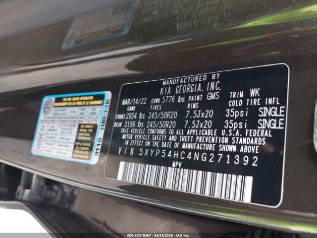 5XYP54HC4NG271392 KIA Telluride Sx