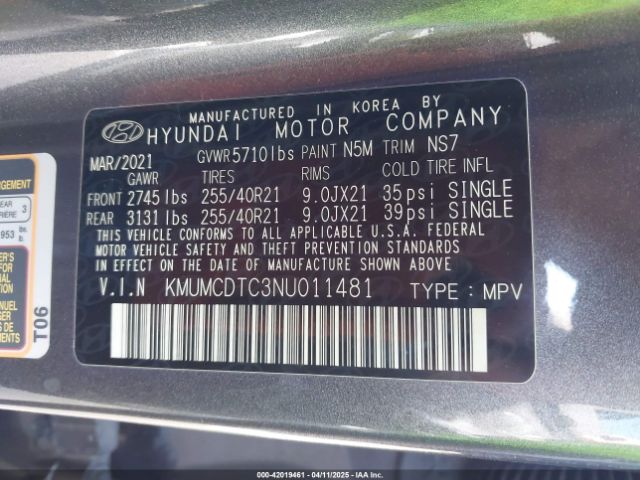 KMUMCDTC3NU011481 Genesis Gv70 3.5t Awd Sport