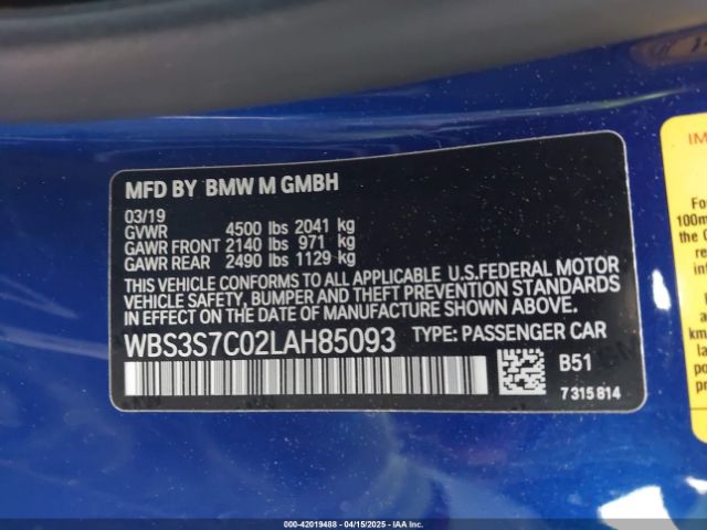 2020 BMW M4 WBS3S7C02LAH85093 Photo 8