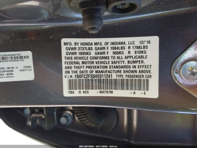 19XFC2F55HE011241 Honda Civic Lx