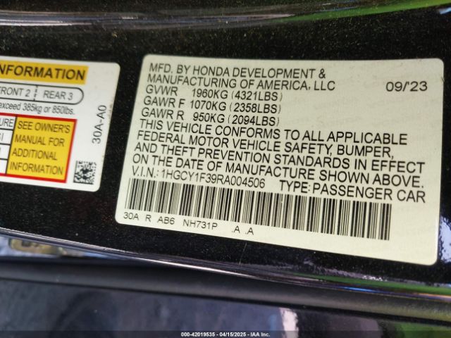 2024 HONDA ACCORD 1HGCY1F39RA004506 Photo 8