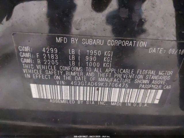 4S3GTAD69K3706475 Subaru Impreza 2.0i Premium