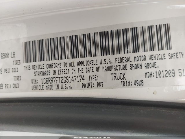 1C6RR7FT2GS147174 RAM 1500 Express