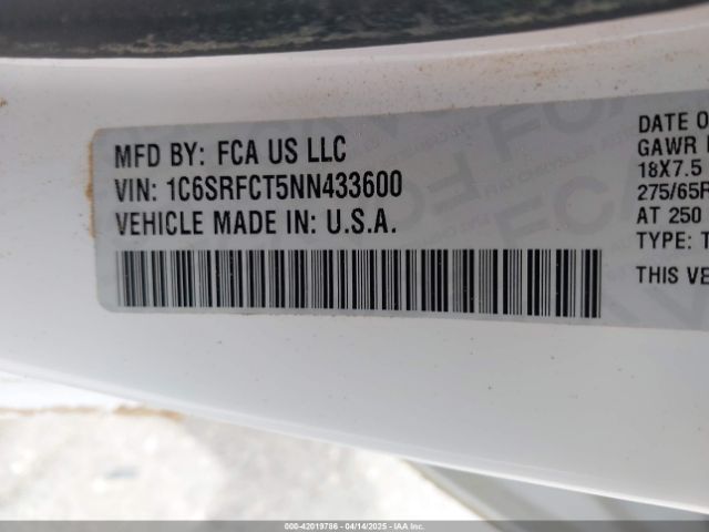 1C6SRFCT5NN433600 RAM 1500 Tradesman  4x4 6'4 Box