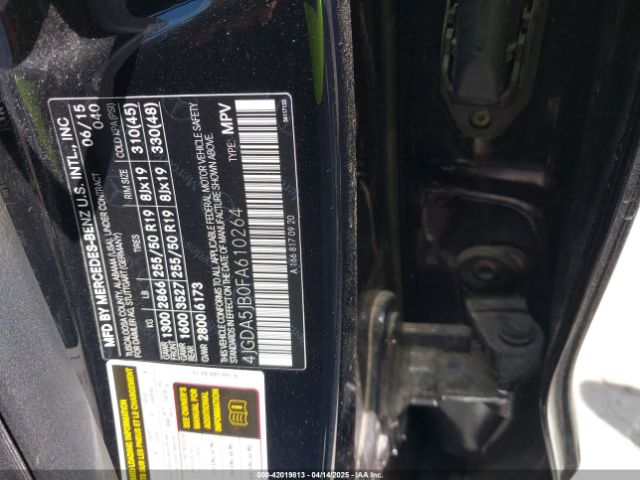 4JGDA5JB0FA610264 Mercedes-Benz ML 350
