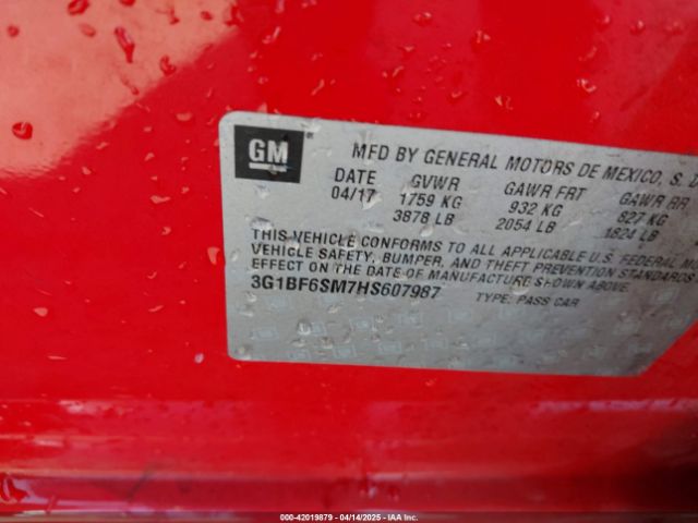 3G1BF6SM7HS607987 Chevrolet Cruze Premier Auto