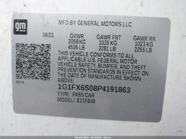 1G1FX6S08P4191863 Chevrolet Bolt Ev Fwd 2lt