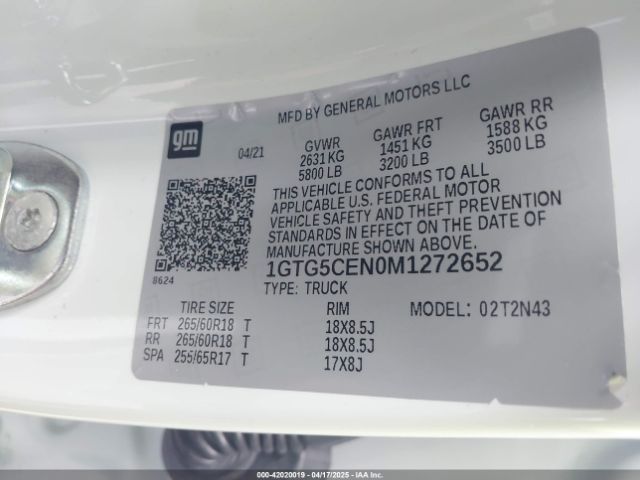 1GTG5CEN0M1272652 GMC Canyon 2wd  Short Box Elevation
