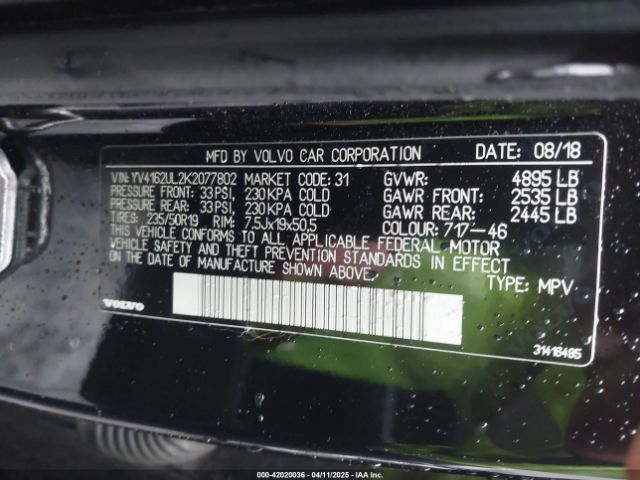 YV4162UL2K2077802 Volvo Xc40 T5 Inscription