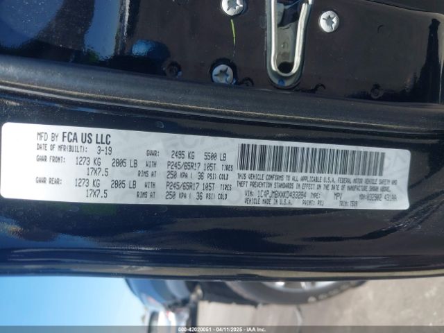 1C4PJMBXXKD433284 Jeep Cherokee Trailhawk 4x4