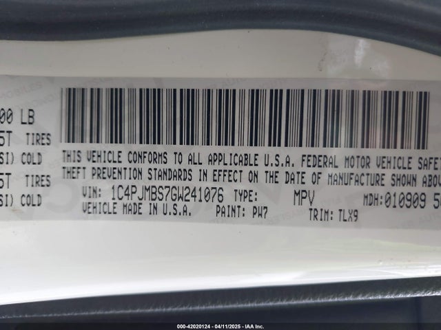1C4PJMBS7GW241076 Jeep 2016