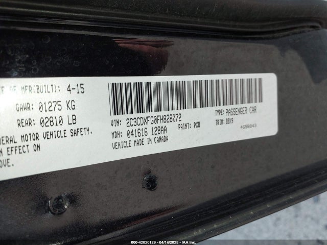 2C3CDXFG0FH828072 Dodge Charger Se