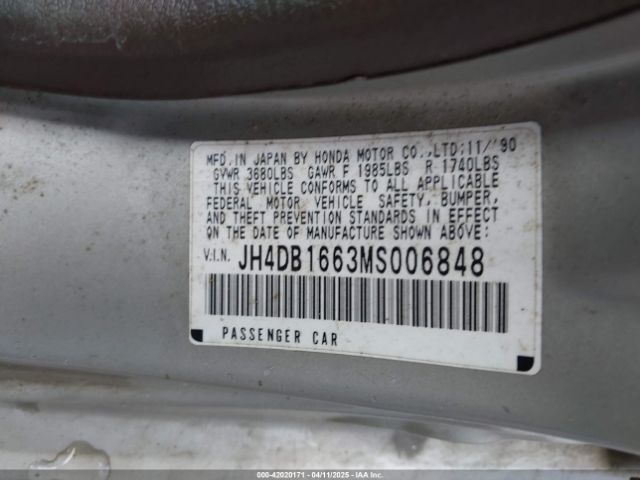 1991 ACURA INTEGRA JH4DB1663MS006848 Photo 8