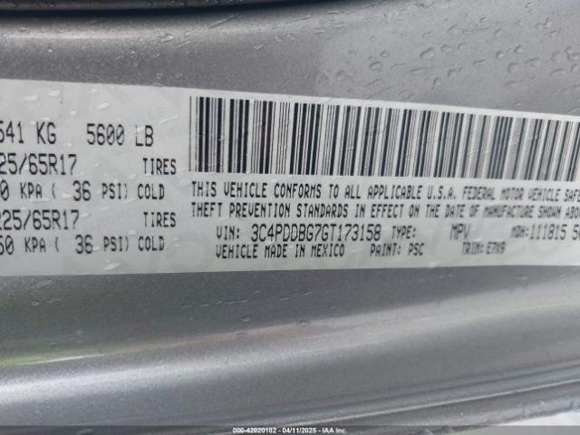 3C4PDDBG7GT173158 Dodge Journey Sxt