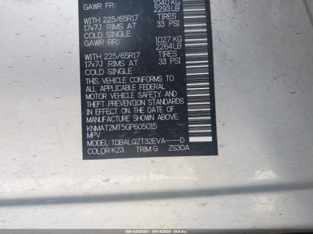 KNMAT2MT5GP605015 Nissan ROGUE SV