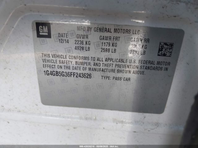 1G4GB5G36FF243626 Buick Lacrosse Leather