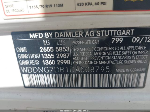 2013 MERCEDES-BENZ S 550 WDDNG7DB1DA508795 Photo 8