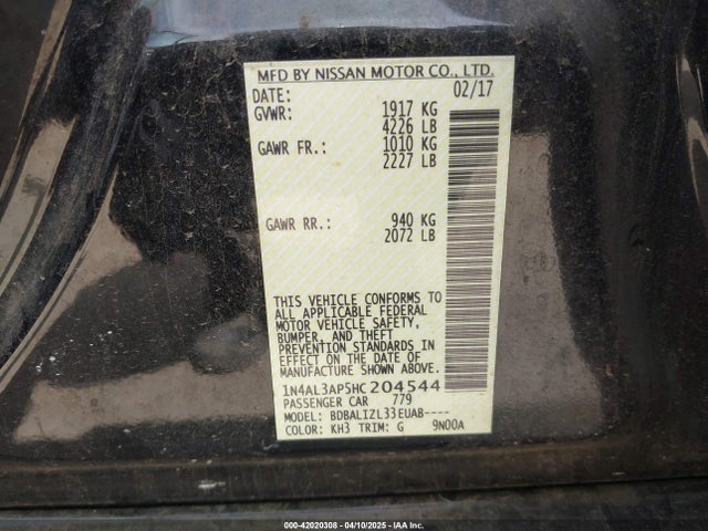 Nissan 2017 2017 1N4AL3AP5HC204544 Image 9