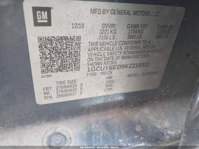1GCUYEED5KZ216511 Chevrolet Silverado 1500 Rst