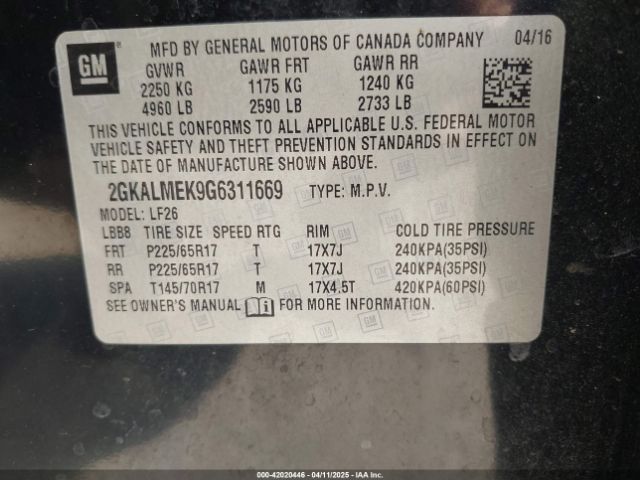 2GKALMEK9G6311669 GMC Terrain Sle-1