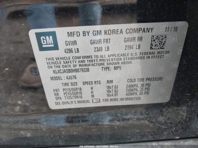 KL4CJASB0HB079338 Buick Encore Preferred