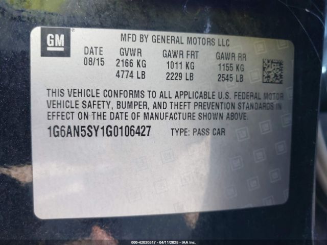 1G6AN5SY1G0106427 Cadillac ATS-V