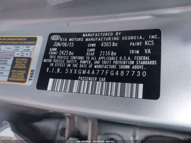 5XXGM4A77FG487730 KIA Optima Lx