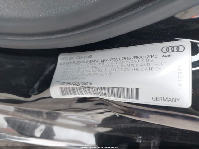 WAUC8AFC6JN108315 Audi A6 2.0t Premium/2.0t Sport