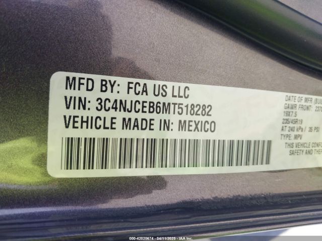 2021 JEEP COMPASS 3C4NJCEB6MT518282 Photo 8