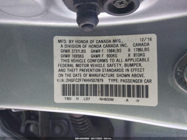 2HGFC2F74HH507879 Honda CIVIC EX