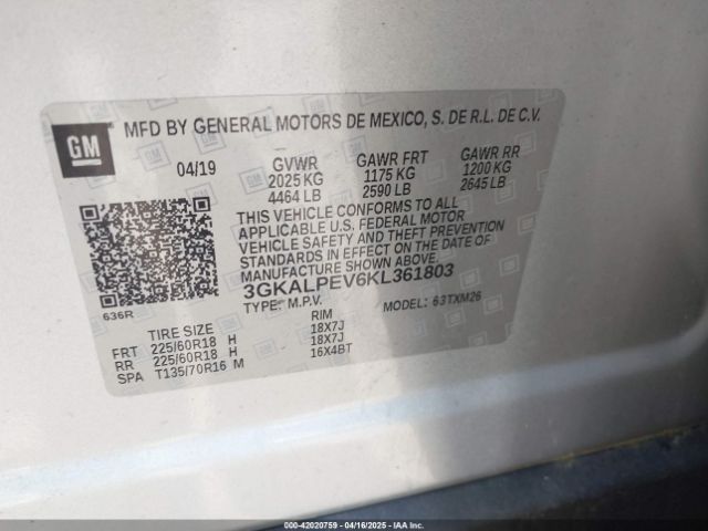 3GKALPEV6KL361803 GMC Terrain Slt