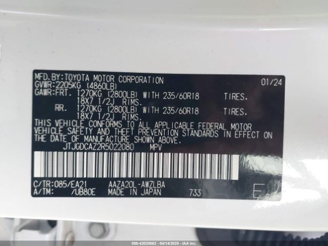 JTJGDCAZ2R5022080 Lexus Nx 250 Premium
