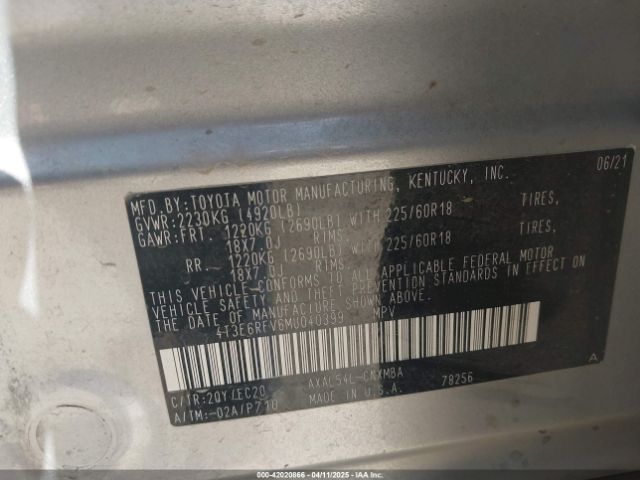 4T3E6RFV6MU040399 Toyota a25a-fxs, 3nm+4nm(li)