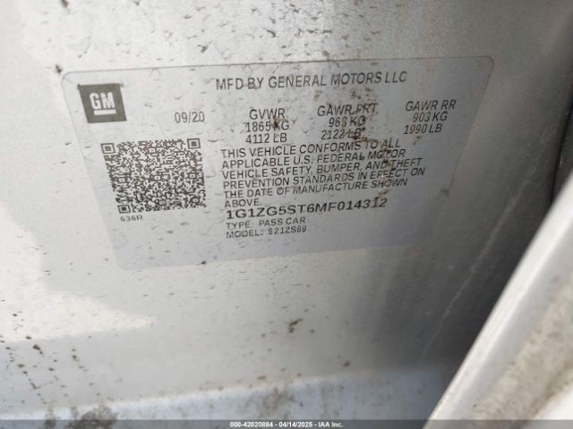 1G1ZG5ST6MF014312 Chevrolet Malibu Fwd Rs