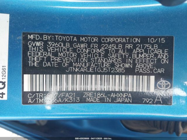 JTNKARJE1GJ512385 Scion IM