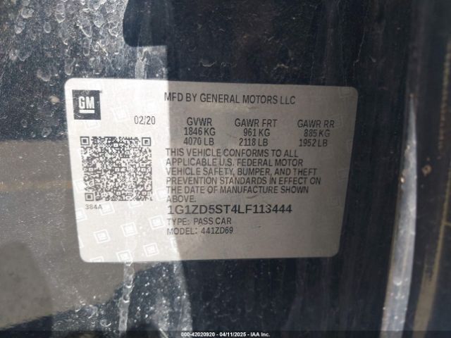 1G1ZD5ST4LF113444 Chevrolet Malibu Fwd Lt