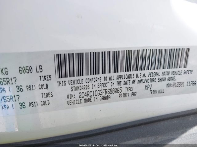 2C4RC1CG3FR698065 Chrysler Town & Country Touring-l