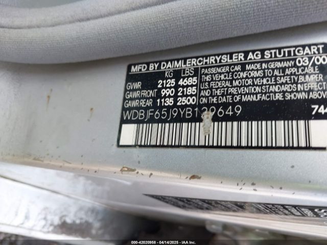 2000 MERCEDES-BENZ E 320 WDBJF65J9YB129649 Photo 8