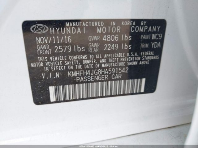 KMHFH4JG8HA591542 Hyundai Azera Limited