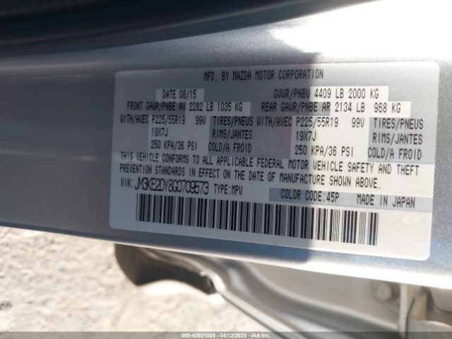 JM3KE2DY8G0709573 Mazda Cx-5 Grand Touring