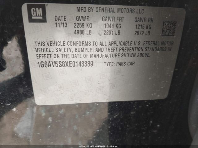 1G6AV5S8XE0143389 Cadillac Cts Vsport Premium