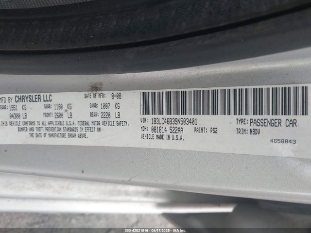 Продаж на аукціоні авто 2009 Dodge Avenger Se/sxt, vin: 1B3LC46B39N503401, номер лоту: 42021016