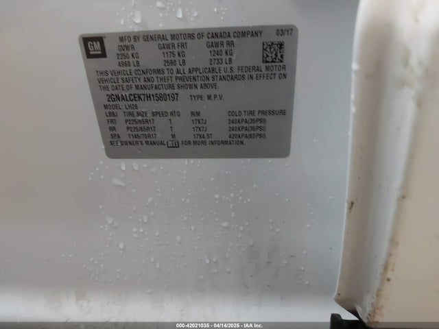 Chevrolet EQUINOX LT 2017 2GNALCEK7H1580197 Image 9