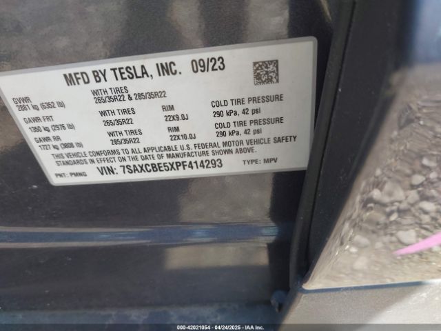 7SAXCBE5XPF414293 Tesla MODEL X