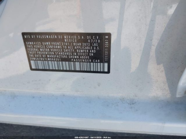 3VWCB7BU7LM066351 Volkswagen Jetta 1.4t R-line/1.4t S/1.4t Se